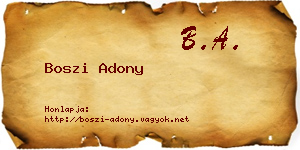 Boszi Adony névjegykártya